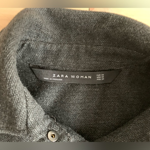 ZARA - Charcoal Shirt Dress | Long Sleeve, Pocket Detail - Picture 3 of 10